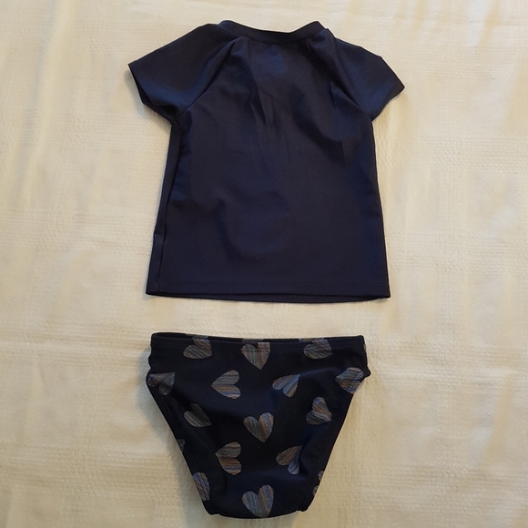 Cat & Jack 18 months 2 piece swim suit hearts - Picture 2 of 5